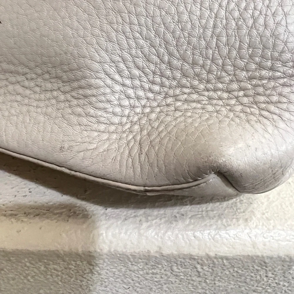 Dagne‎ Dover Simone Leather Satchel Gray Bone